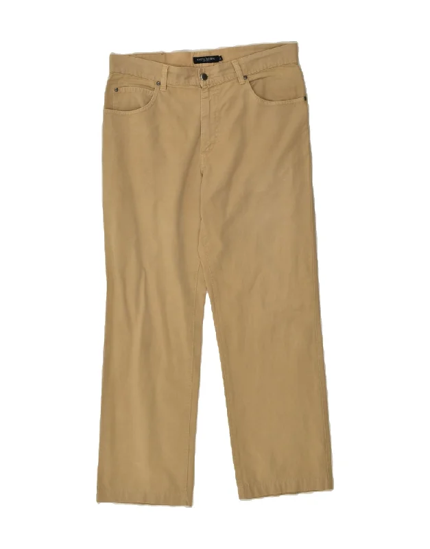 Designer Shirts MARINA YACHTING Mens Straight Casual Trousers W34 L28  Brown Cotton