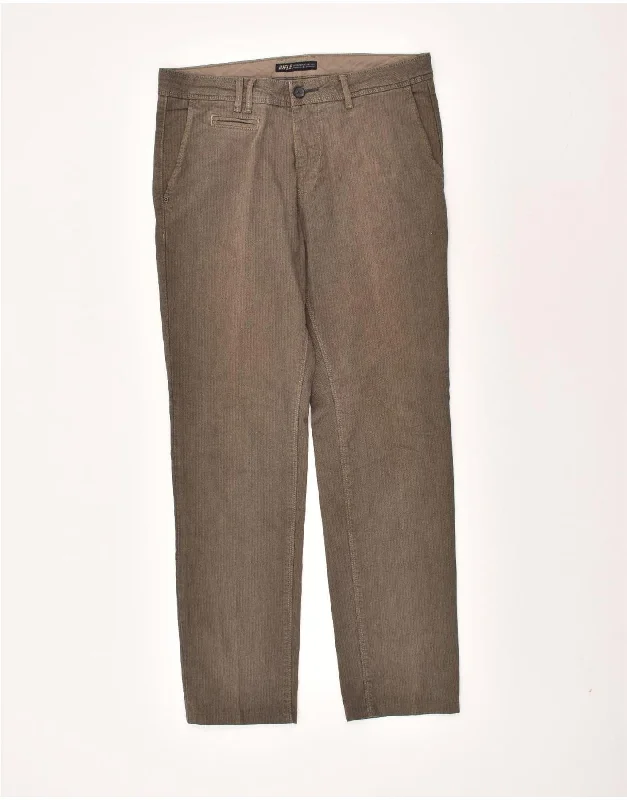 Vintage Fashion RIFLE Mens Straight Chino Trousers W32 L30  Brown Cotton