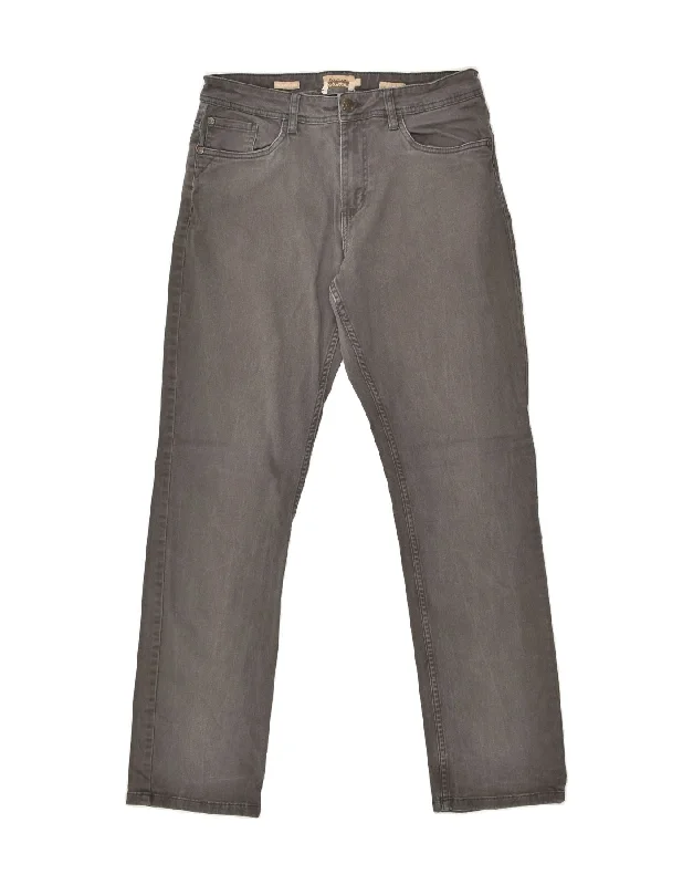 Street Style DACK'S Mens Regular Fit Straight Jeans IT 50 Large W34 L32 Grey Cotton