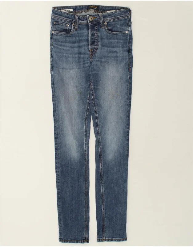 Business Attire JACK & JONES Mens GLENN Slim Jeans W28 L32 Blue Cotton