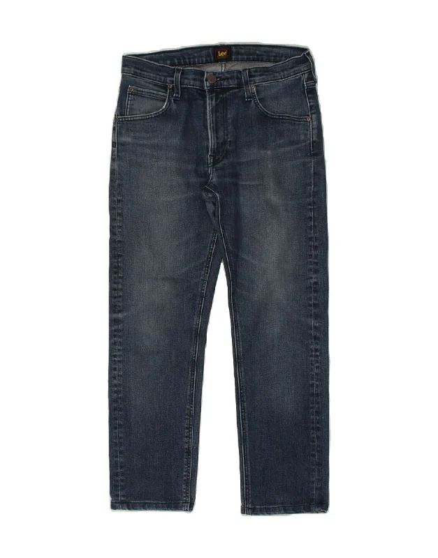 Fashion Sneakers LEE Mens Daren Zip Fly Straight Jeans W31 L28 Blue Cotton