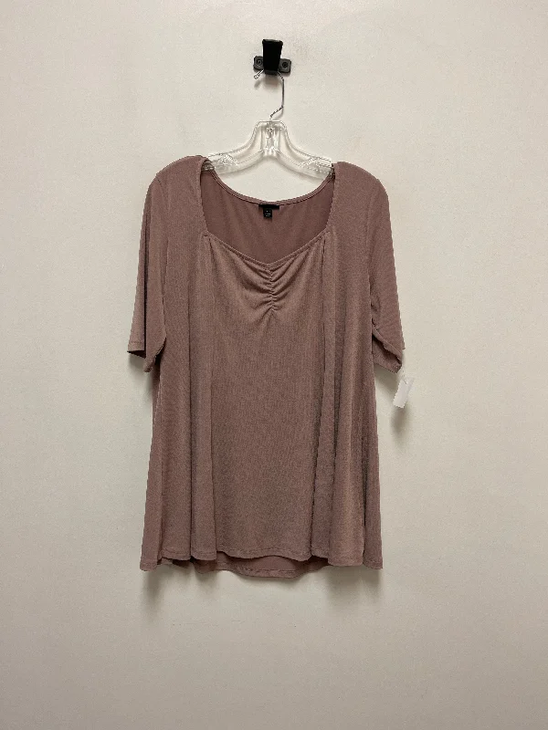 Trendy Jeans Top 3/4 Sleeve By Torrid In Brown, Size: 1x