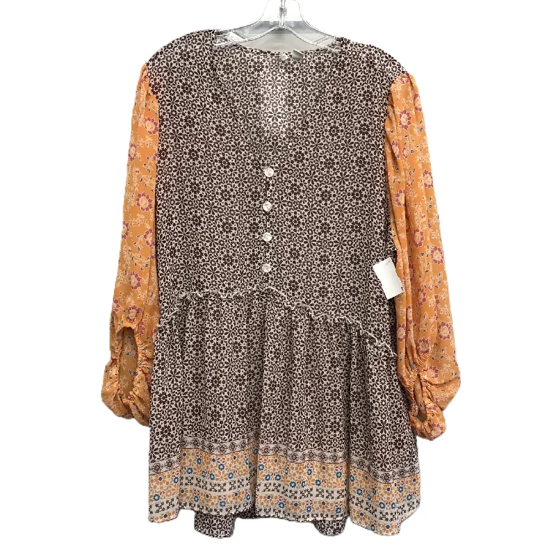 Designer Outerwear Top Long Sleeve By Cato In Multi-colored, Size: 1x