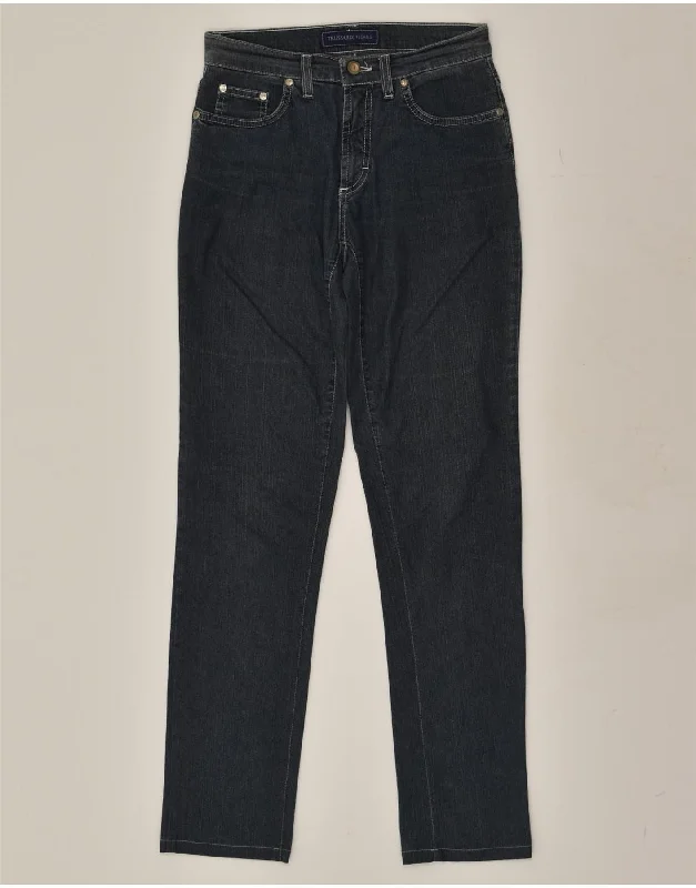 Street Shorts TRUSSARDI Mens Slim Jeans W24 L30 Navy Blue Cotton