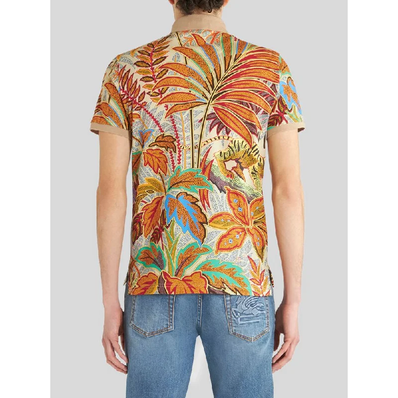 Modern Menswear POLO SHIRT WITH PEACOCK PRINT