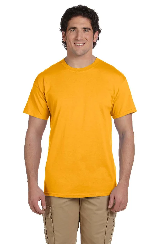 Street Graphic Tees Fruit Of The Loom Mens HD Jersey Short Sleeve Crewneck T-Shirt - Gold - Closeout