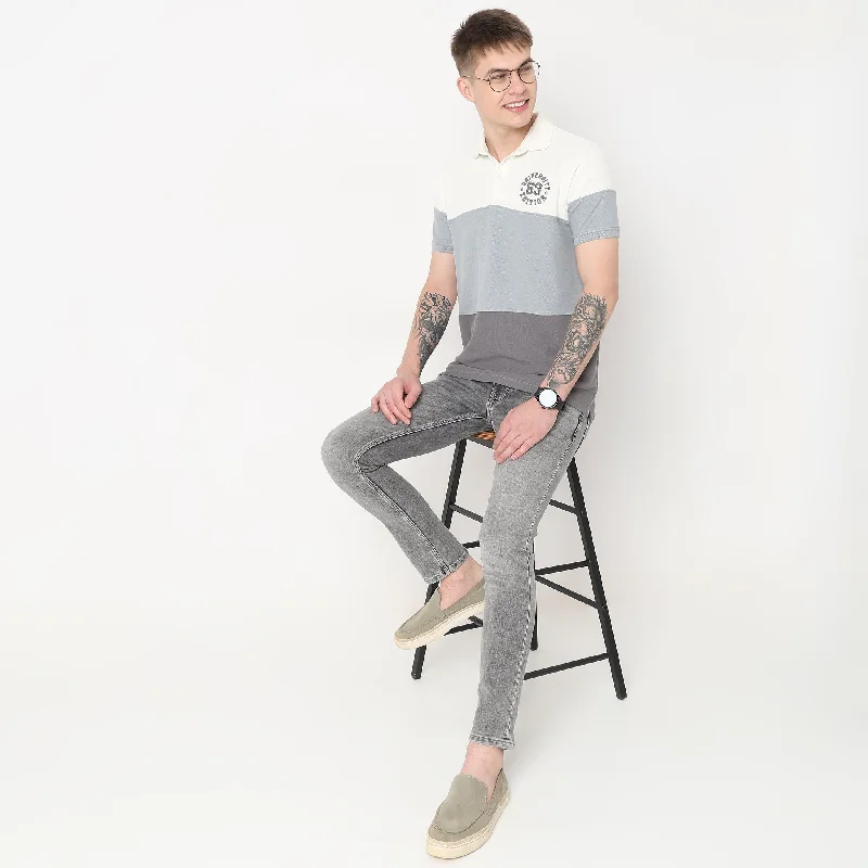 Graphic Sweatshirts Regular Fit Cut and Sew Polo T-Shirt