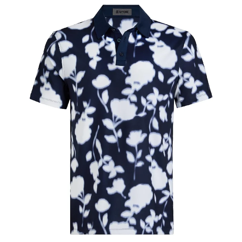 Quilted Jackets Blur Floral Tech Jersey Polo Twilight - SS25