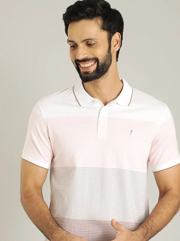 Monochrome Style Men Striped Polo T-Shirt