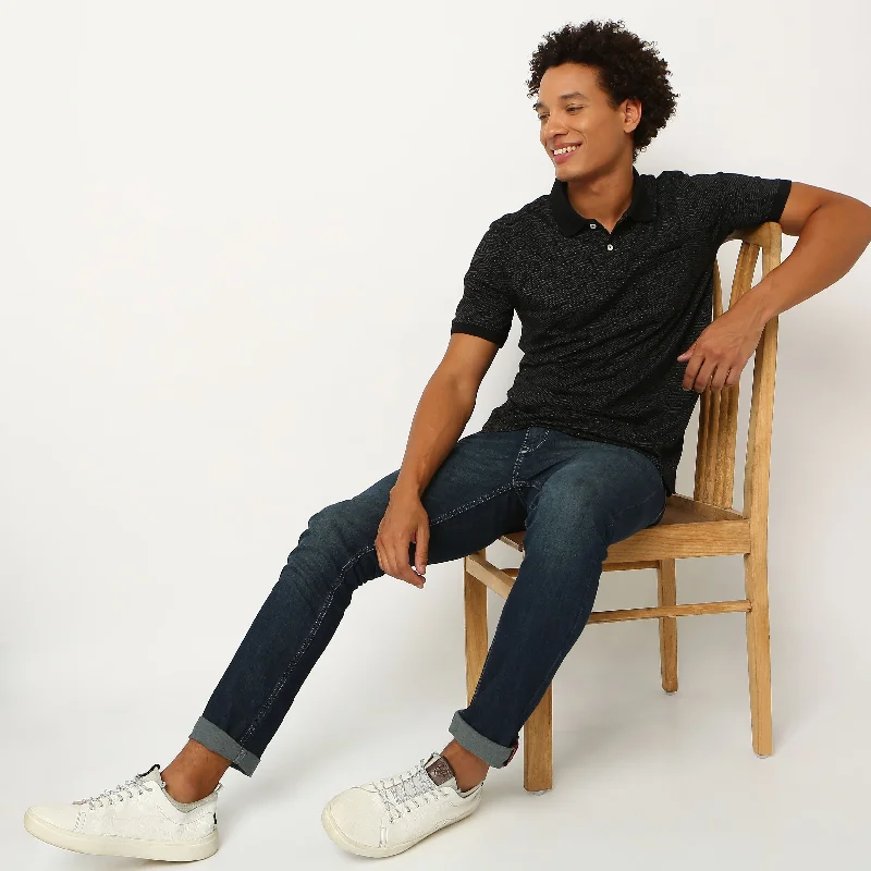 Street Shorts Regular Fit Printed Polo T-Shirt
