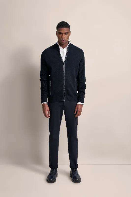 Button-down Shirts Full Zip Knit Jacket 7600-65523B