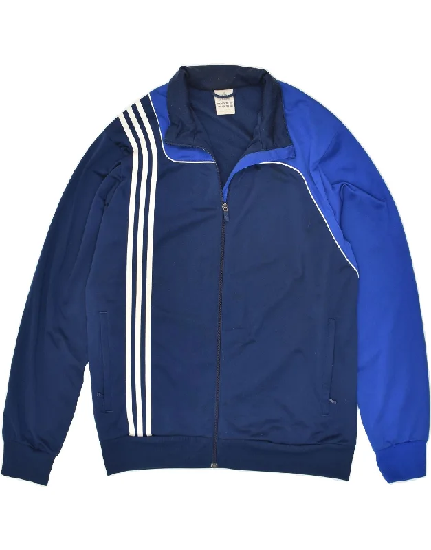 ADIDAS Mens Tracksuit Top Jacket UK 44/46 Large Blue Colourblock Polyester