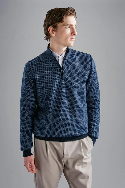 Trendy Jeans Wool Half Zip Sweater 14311131