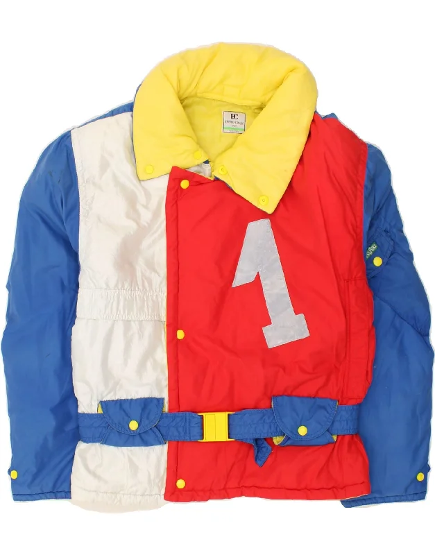 ENRICO COVERI Mens Graphic Ski Jacket UK 34 XS Multicoloured Colourblock