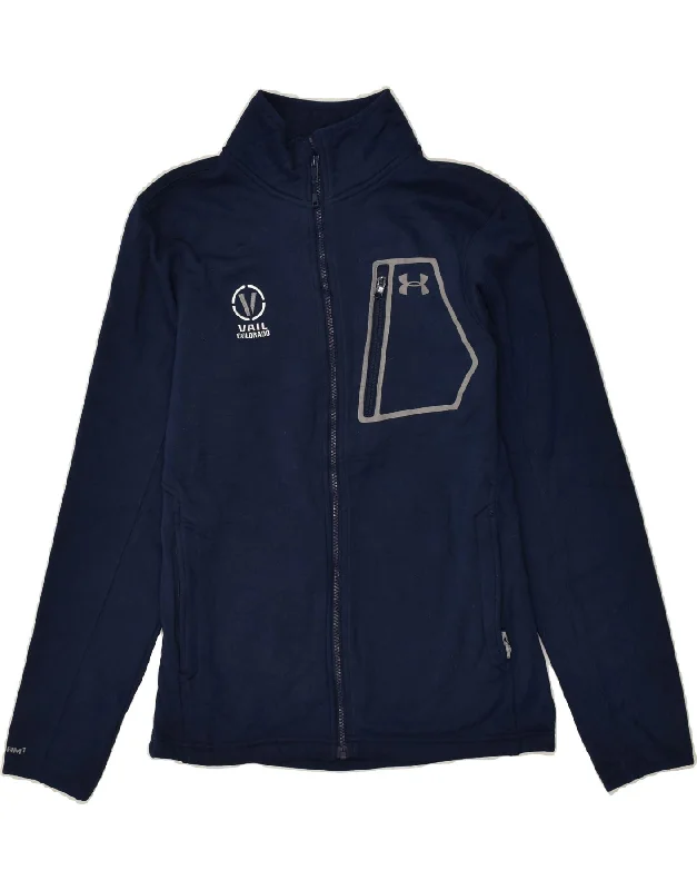 UNDER ARMOUR Mens Graphic Tracksuit Top Jacket Small Navy Blue Polyester