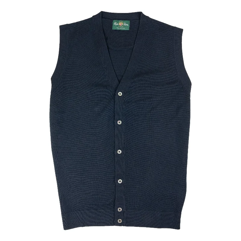 Designer Shirts Modbury Button Front Merino Wool Sweater Vest