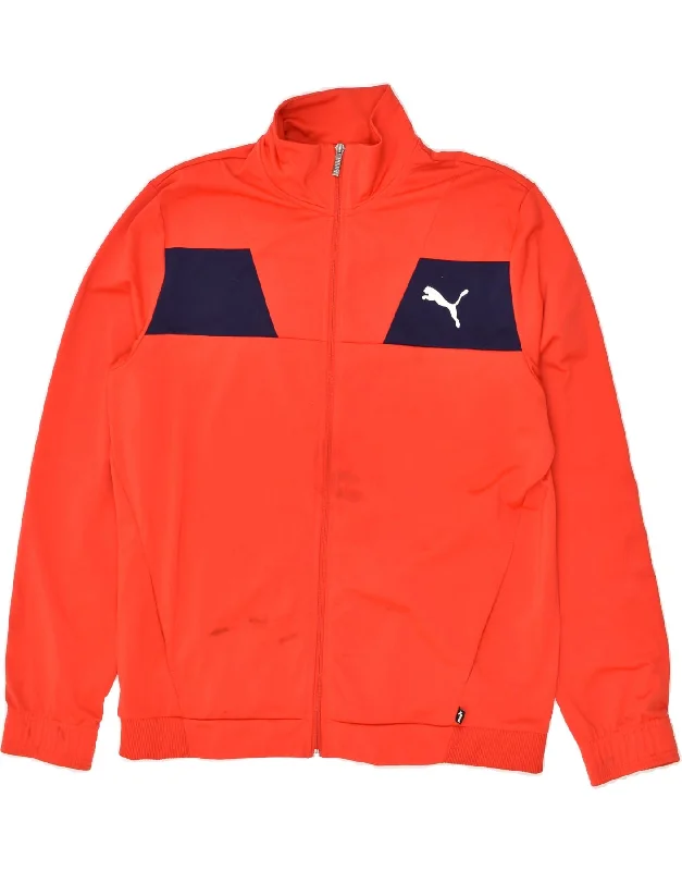 PUMA Mens Tracksuit Top Jacket XL Red Colourblock Polyester