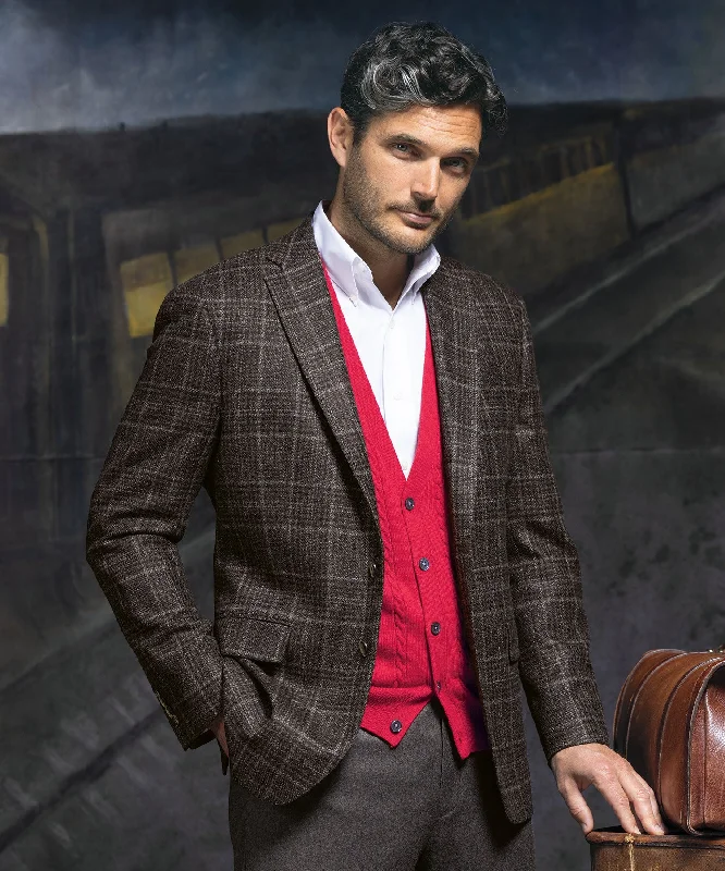 Stylish Scarves Wool-Cashmere Plaid Sport Coat