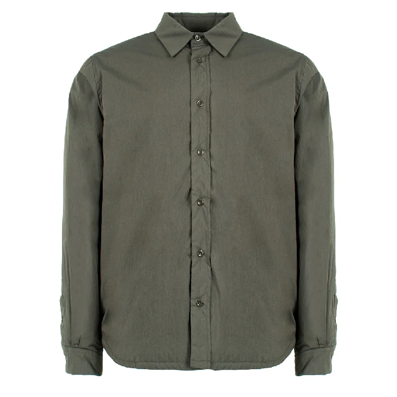 Ten C L/S Quited Camicia Imbottita Manica Shirt Green