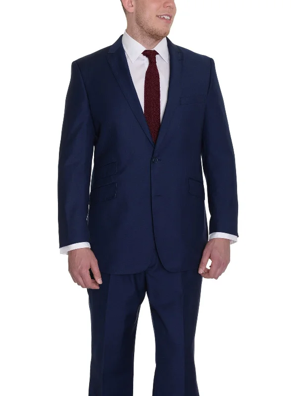 Raphael Mens Solid Blue Regular Fit Blazer Sportcoat