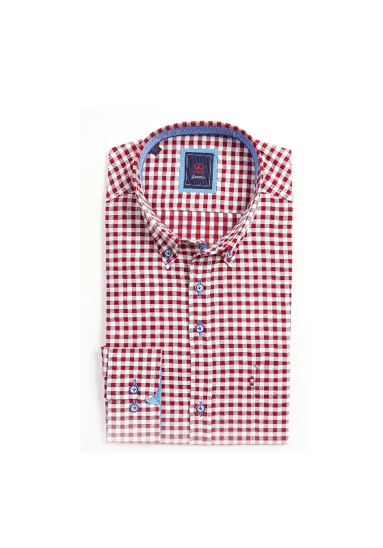 Andre Rome Gingham Shirt, Burgundy