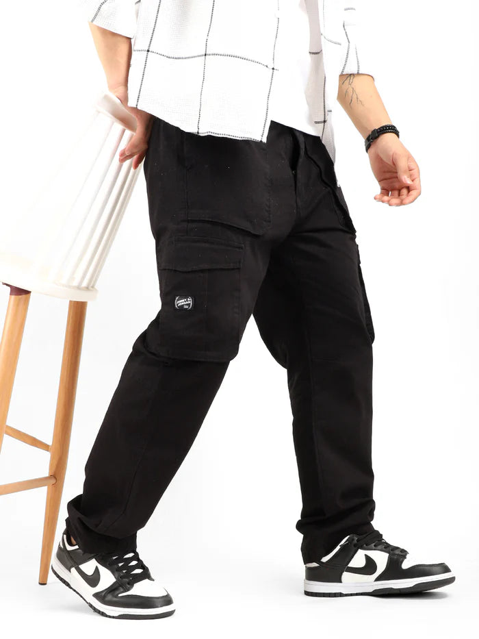 Burner Plus size Black Cotton Cargo