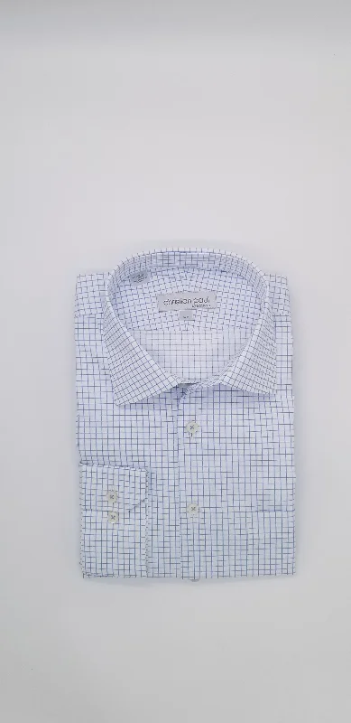 Classic Fit Check Dress Shirt Blue S436