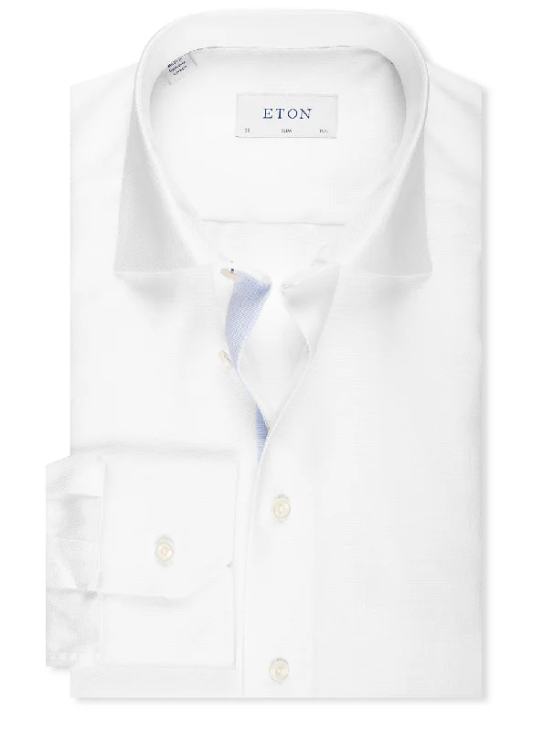 Slim Fit Dobby Shirt White