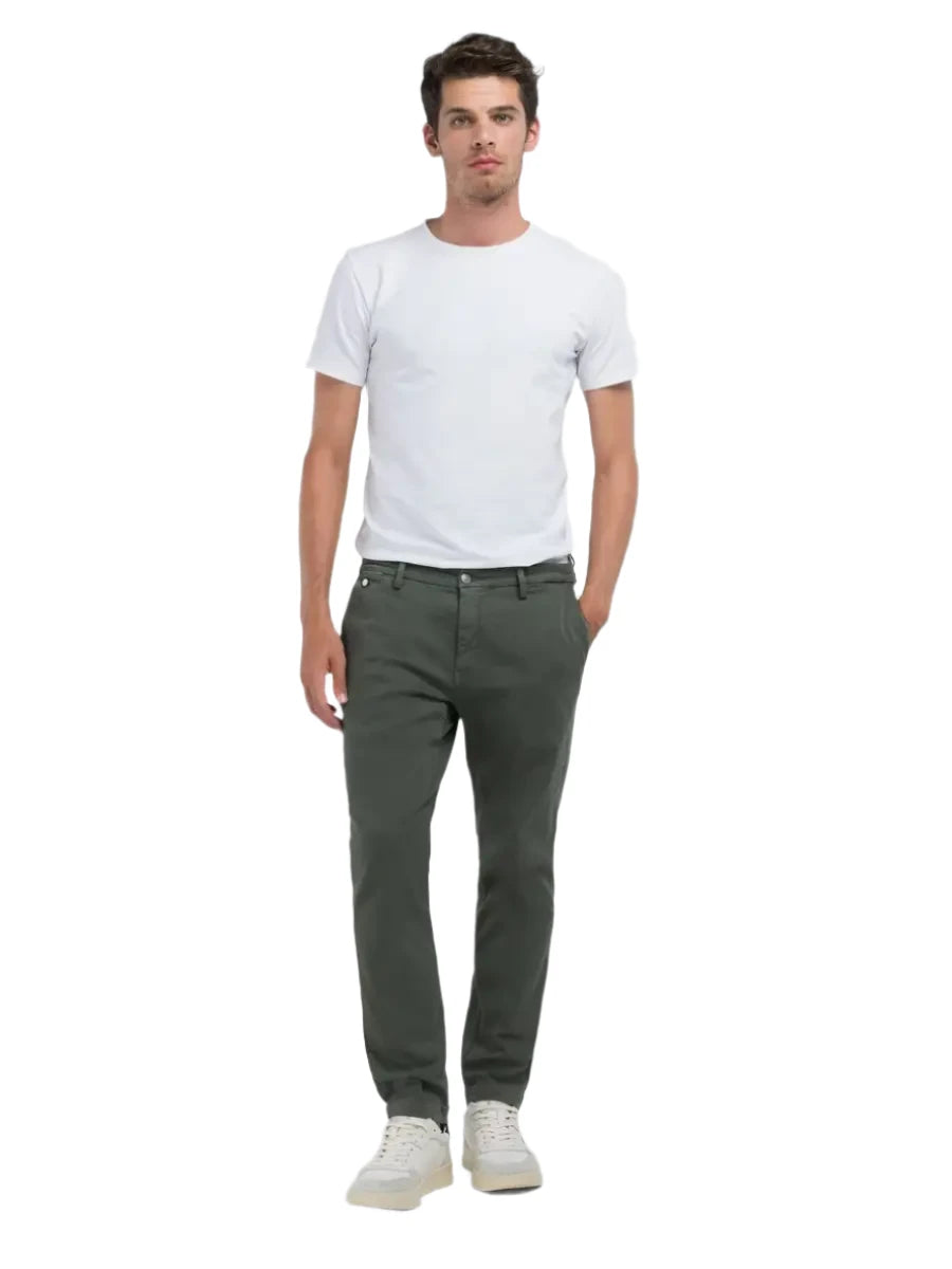 ID25036-Replay Green Benni Stretch Chino