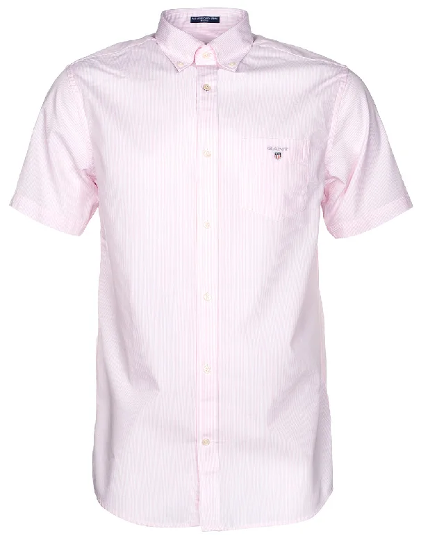 Regular Fit Broadcloth Banker Buttondown Shortsleeve California Pink