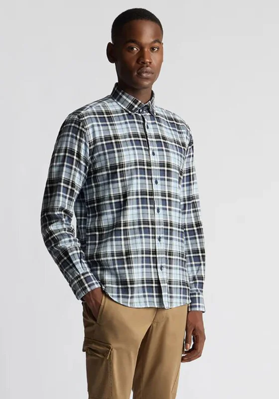 Remus Uomo Tapered Fit Checked Cotton Shirt, Blue & Green