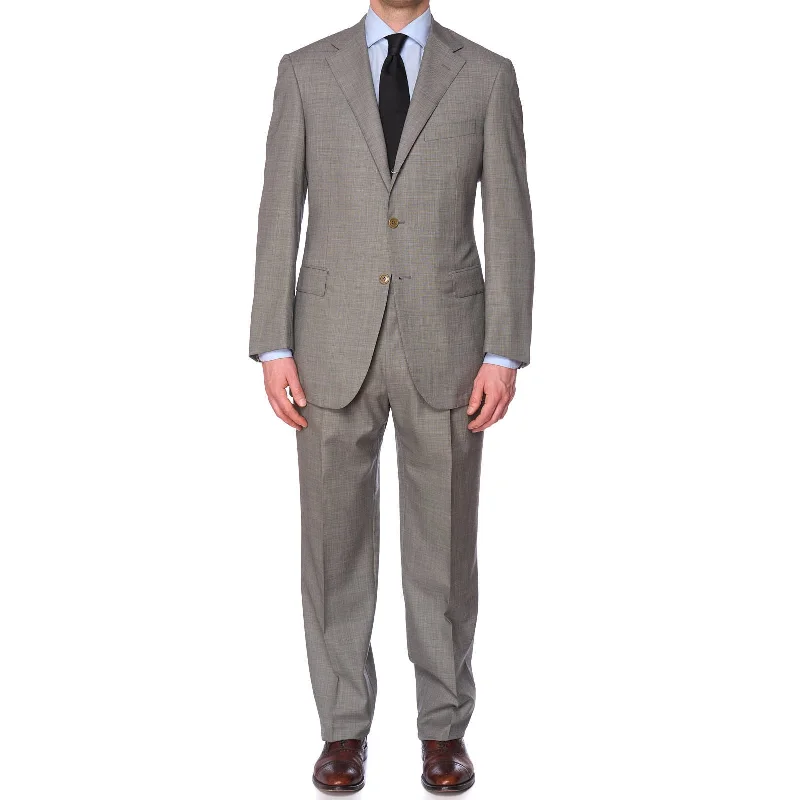 SARTORIA PARTENOPEA for VANNUCCI Gray Handmade 150's Suit EU 52 US 42