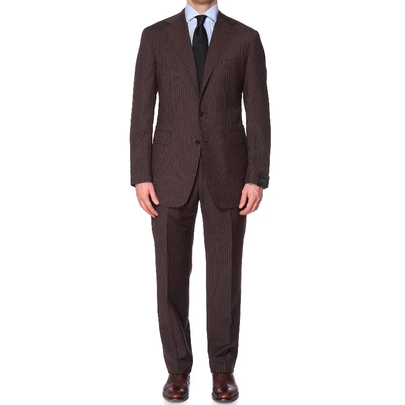 SARTORIA PARTENOPEA for VANNUCCI Handmade Diplomat Brown Super 130's Wool Suit