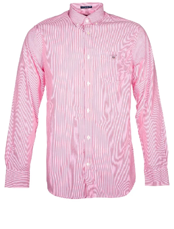 Regular Fit Banker Stripe Broadcloth Shirt Cabaret Pink