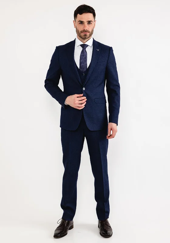 White Label Jasper Birdseye Three Piece Suit, Navy