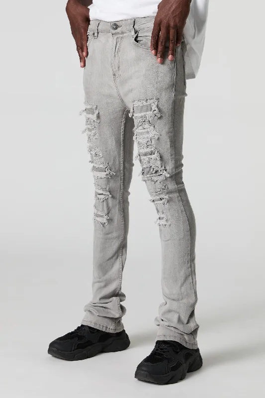 Distressed Stacked Skinny Jean