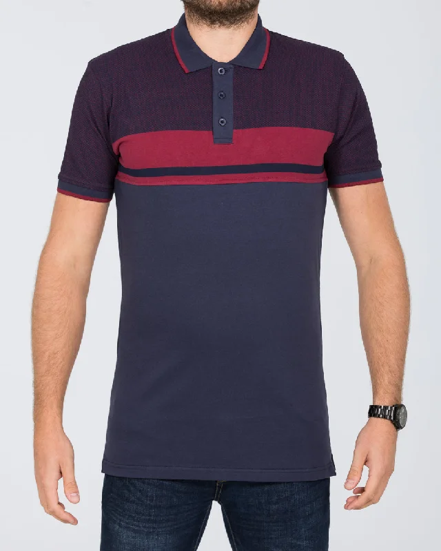 2t Slim Fit Tall Cut and Sew Polo Shirt (burgundy)