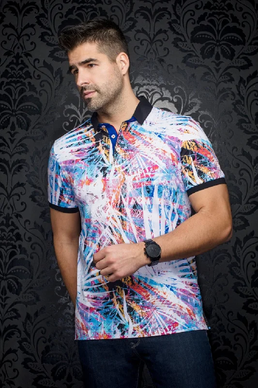 Au Noir Stretch Short-Sleeve Polos | Amazonia Neon