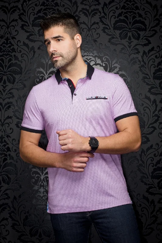 Au Noir Stretch Short-Sleeve Polos | Carter Pink