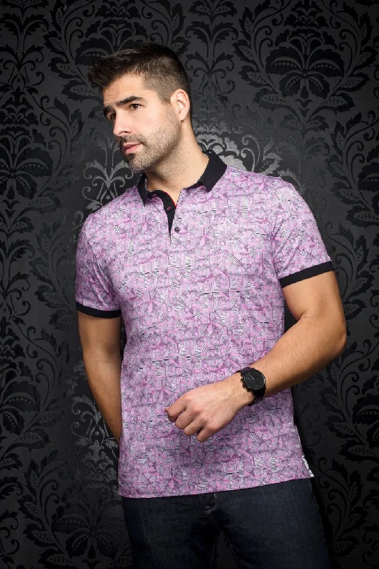 Au Noir Stretch Short-Sleeve Polos | Crivelli Pink