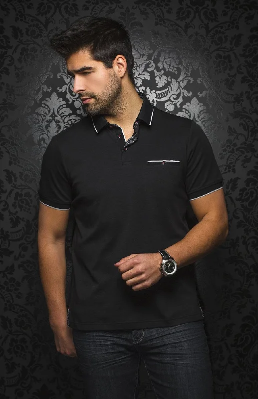 Au Noir Short-Sleeve Polo | Mercury Black