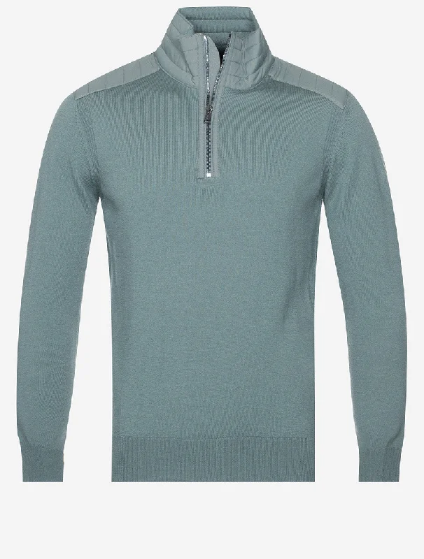 Kilmington Quarter Zip Jumper-Mineral Green