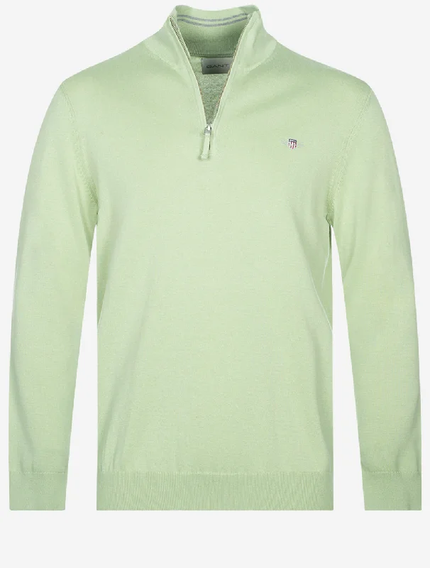 Classic Cotton Half Zip Milky Matcha