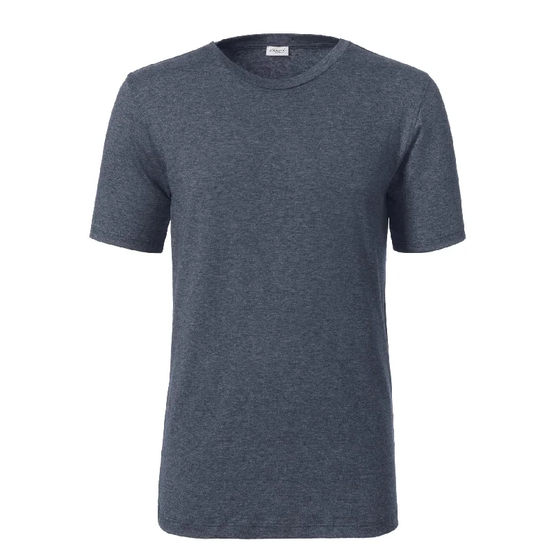 Cotton and Cashmere-Blend T-Shirt in Blue