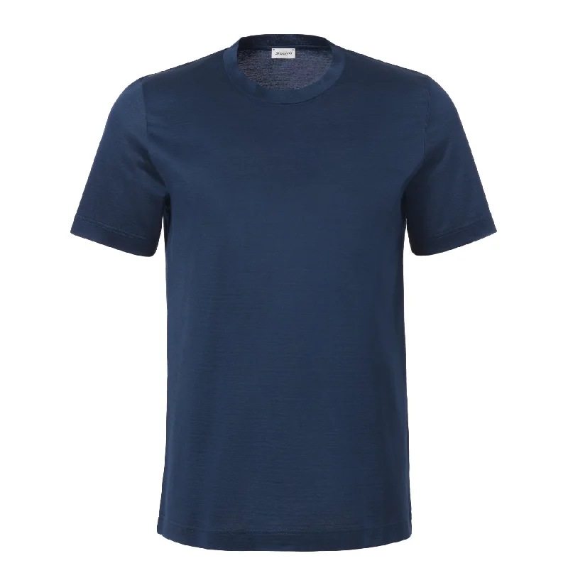 Crew-Neck Cotton T-Shirt in Blue