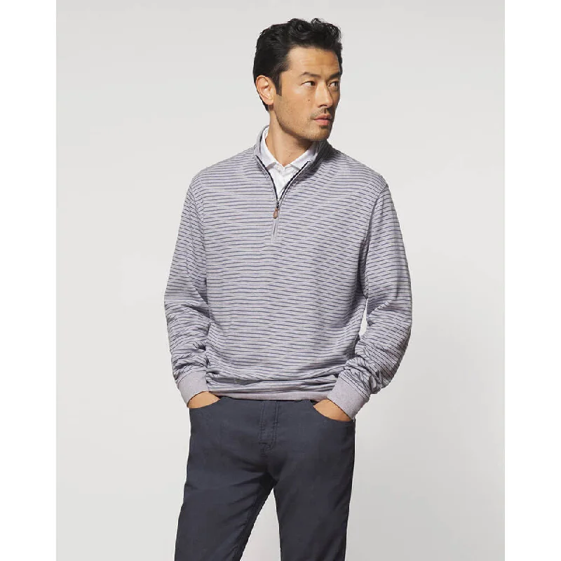 Johnnie-O Skiles Stripped Pullover Sweater - Light Gray