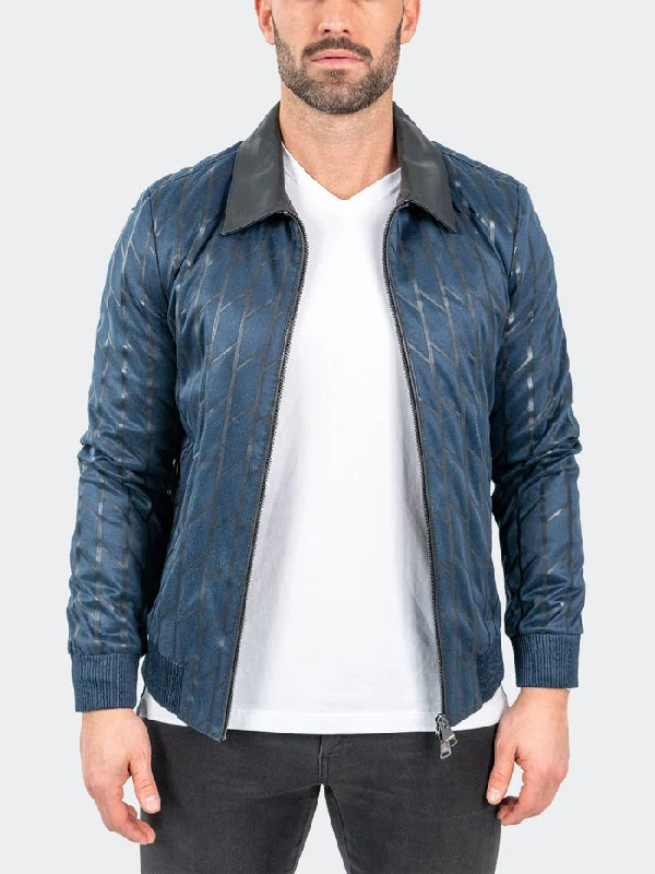 Maceoo Jacket | Leather Ladder Blue