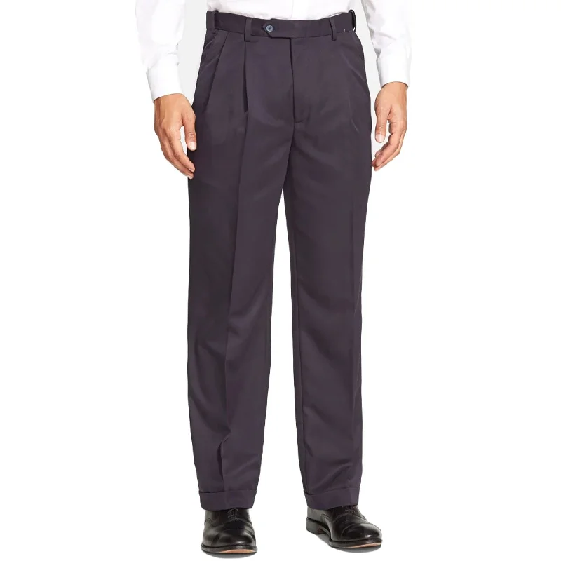 Microfiber Performance Trouser in Navy (Milan Double Reverse Pleat) by Berle