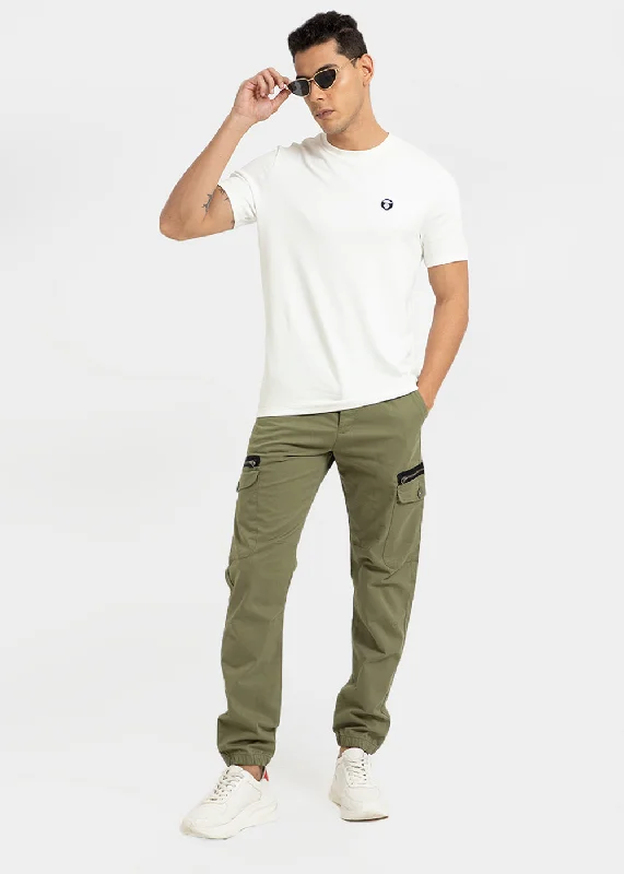 Moss Green Elasticated Cargo Pant