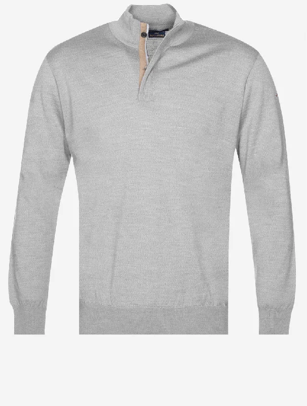 Summer Wool Half Zip Sweater Grey